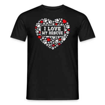 J’adore mon design de cœur de sauvetage Pour - T-shirt homme - noir - Devant - AI Model Male 178 light (178cm)