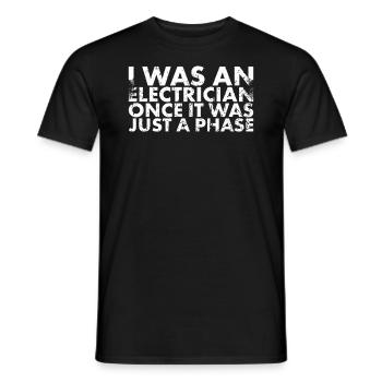 I was once an electrician for Lineman and - Men's T-Shirt - black - Front - AI Model Male 178 light (178cm)
