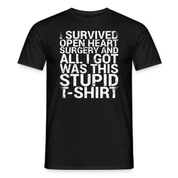 I survived open-heart surgery - Men's T-Shirt - black - Front - AI Model Male 178 light (178cm)