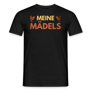 Meine Mädels die Hühner. Huhn - Männer T-Shirt - Schwarz - Vorne - AI Model Male 178 light (178cm)
