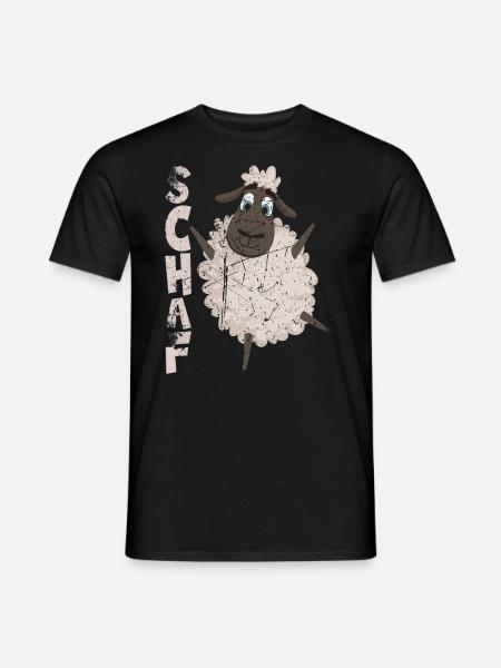 Schafe braucht der Schäfer, lustiges Schaf - Männer T-Shirt - Schwarz