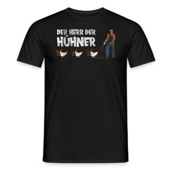 Der Herr der Hühner. Huhn - Männer T-Shirt - Schwarz - Vorne - AI Model Male 178 light (178cm)
