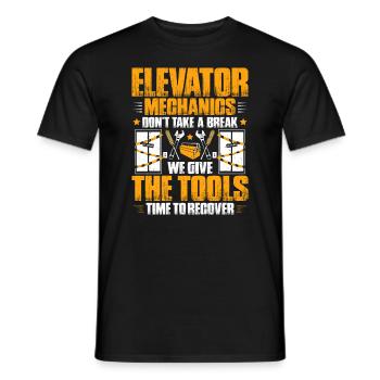 Elevator Fitter Elevator Mechanic Elevator Mechanic - Men's T-Shirt - black - Front - AI Model Male 178 light (178cm)