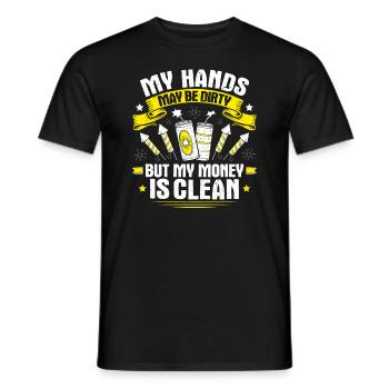 Pyrotechnicien Feux d’artifice Pyrotechnie Pyrotechnicien - T-shirt homme - noir - Devant - AI Model Male 178 light (178cm)