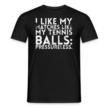 Ich Mag Meine Streichhölzer Wie Meine Tennisbälle - Männer T-Shirt - Schwarz - Vorne - AI Model Male 178 light (178cm)