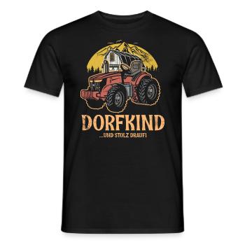 Village enfant et fier de lui. Enfant du village - T-shirt homme - noir - Devant - AI Model Male 178 light (178cm)