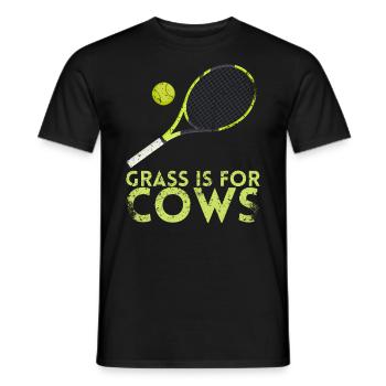 Gras Ist Für Kühe Design Für Tennisfans - Männer T-Shirt - Schwarz - Vorne - AI Model Male 178 light (178cm)