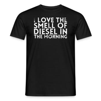J’aime l’odeur du diesel le matin pour - T-shirt homme - noir - Devant - AI Model Male 178 light (178cm)