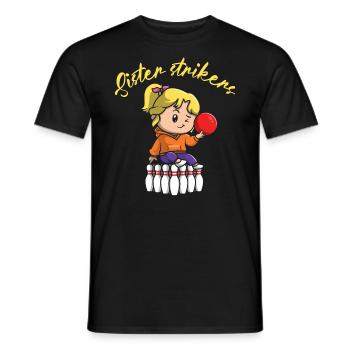 Bowl Design For Bowler Bowling Player Sister - Men's T-Shirt - black - Front - AI Model Male 178 light (178cm)