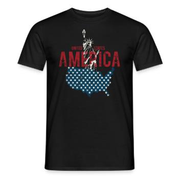 United States of America With US flag for - Men's T-Shirt - black - Front - AI Model Male 178 light (178cm)