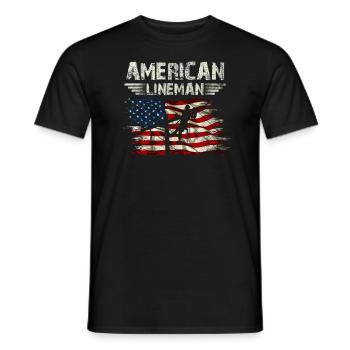 Troubleshooter Electrician US flag design For - Men's T-Shirt - black - Front - AI Model Male 178 light (178cm)