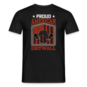 Proud American Drywall Finisher Design - Men's T-Shirt - black - Front - AI Model Male 178 light (178cm)