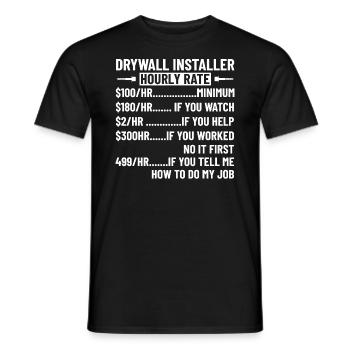 Drywall-installer-finisher-design For a - Men's T-Shirt - black - Front - AI Model Male 178 light (178cm)