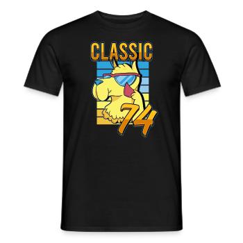 LLama Classic Number 74 Born in 1974 Turning 74 - Men's T-Shirt - black - Front - AI Model Male 178 light (178cm)
