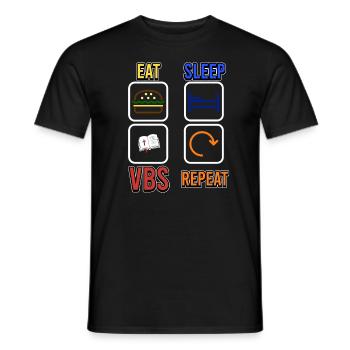 Eat Sleep VBS Repeat Bible School Jesus Christ - Men's T-Shirt - black - Front - AI Model Male 178 light (178cm)