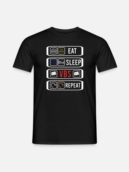 Manger dormir VBS Répéter l’école biblique Jésus-Christ - T-shirt homme - noir