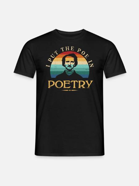 Mam Den Poe w projektowaniu poezji dla literatury - T-shirt męski - czarny