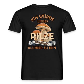 Pilz Pilzsammler Mykologe Steinpilz Pfifferling - Männer T-Shirt - Schwarz - Vorne - AI Model Male 178 light (178cm)