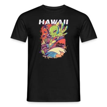 70s 80s Hawaiian Island Palm Beach - Great - Men's T-Shirt - black - Front - AI Model Male 178 light (178cm)