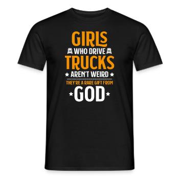 Truck Driver Truck Driver Professional Driver Trucker - Men's T-Shirt - black - Front - AI Model Male 178 light (178cm)