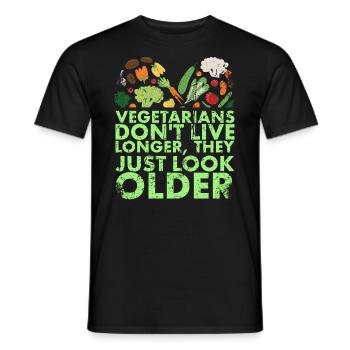 Les végétariens ne vivent plus, ils ne font que grandir - T-shirt homme - noir - Devant - AI Model Male 178 light (178cm)
