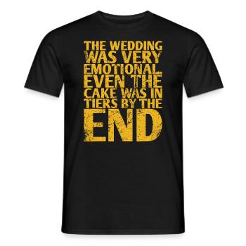 Le mariage était très émouvant, même le gâteau - T-shirt homme - noir - Devant - AI Model Male 178 light (178cm)