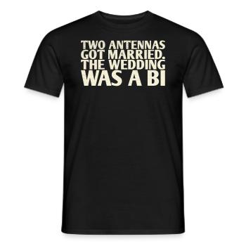 Deux antennes ont le mariage pour la mariée - T-shirt homme - noir - Devant - AI Model Male 178 light (178cm)