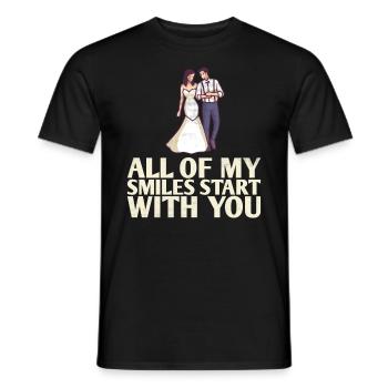 All My Smiles Start With You Design For The Bride - Men's T-Shirt - black - Front - AI Model Male 178 light (178cm)