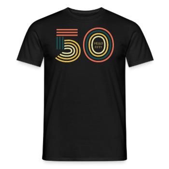 hello 50. 50th birthday - Men's T-Shirt - black - Front - AI Model Male 178 light (178cm)
