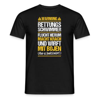 Rettungsschwimmer Wasserrettung Lifesaver - Männer T-Shirt - Schwarz - Vorne - AI Model Male 178 light (178cm)