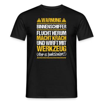 Binnenschiffer Binnenschifffahrt Binnenschiff - Männer T-Shirt - Schwarz - Vorne - AI Model Male 178 light (178cm)
