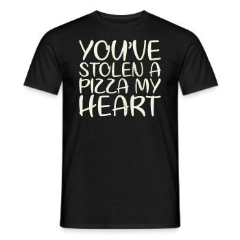 Sie Haben Eine Pizza Gestohlen, Mein Herz-design - Männer T-Shirt - Schwarz - Vorne - AI Model Male 178 light (178cm)