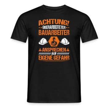 Bauarbeiter Baustelle Bauhandwerk Bauberuf Maurer - Männer T-Shirt - Schwarz - Vorne - AI Model Male 178 light (178cm)
