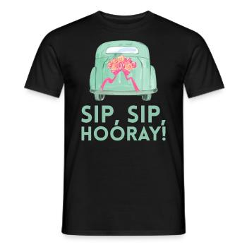 Sip Sip Hurra Marriage Draft For Bridal Groom - Men's T-Shirt - black - Front - AI Model Male 178 light (178cm)
