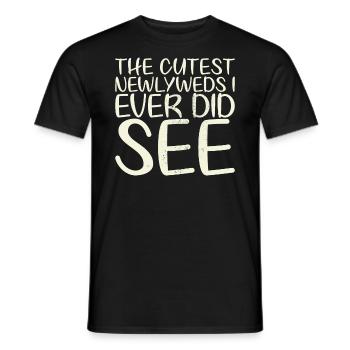 Le couple de mariés le plus doux que j’ai jamais fait pour la mariée - T-shirt homme - noir - Devant - AI Model Male 178 light (178cm)