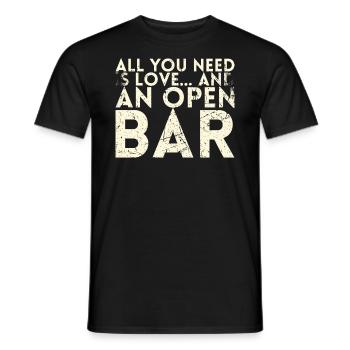 All you need is love and a design - Men's T-Shirt - black - Front - AI Model Male 178 light (178cm)