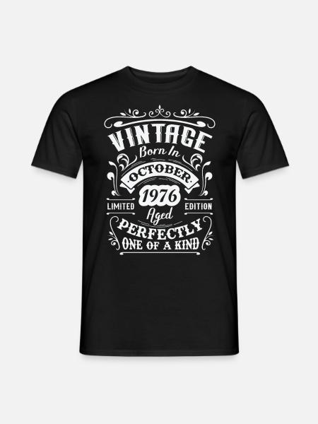 Rétro cadeau anniversaire, Vintage en octobre 1976 - Mænd T-shirt - sort