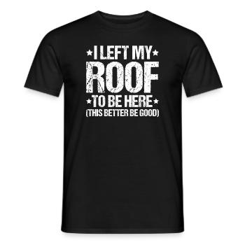 Dachdecker Dachdeckerei Dachdecken Roofer Roofing - Men's T-Shirt - black - Front - AI Model Male 178 light (178cm)