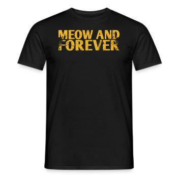 Meow and Forever Marriage Design for the Bride and - Men's T-Shirt - black - Front - AI Model Male 178 light (178cm)