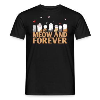 Meow and Forever Marriage Design for the Bride and - Men's T-Shirt - black - Front - AI Model Male 178 light (178cm)