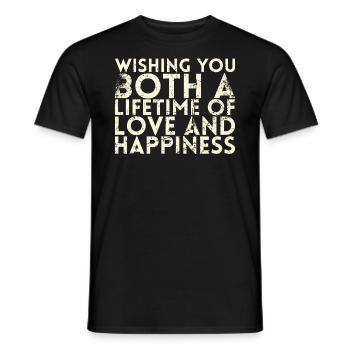 I wish you both a lifetime of love for - Men's T-Shirt - black - Front - AI Model Male 178 light (178cm)