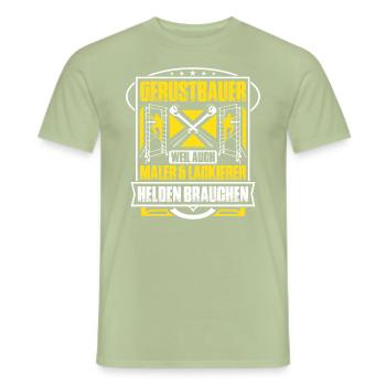 Échafaudage Échafaudage Échafaudage Échafaudage - T-shirt homme - vert sauge - Devant - AI Model Male 178 light (178cm)