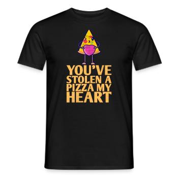 Sie Haben Eine Pizza Gestohlen, Mein Herz-design - Männer T-Shirt - Schwarz - Vorne - AI Model Male 178 light (178cm)