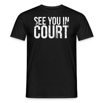 Rendez-vous sur le terrain pour les joueurs de badminton - T-shirt homme - noir - Devant - AI Model Male 178 light (178cm)