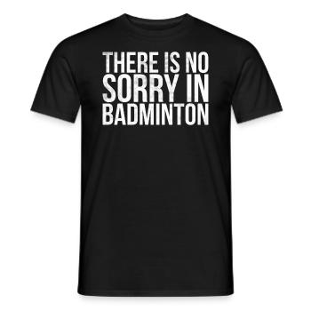 In badminton, there is no pity for badminton - Men's T-Shirt - black - Front - AI Model Male 178 light (178cm)