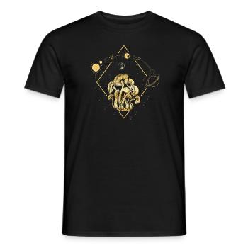 Wildpilz Und Mond Keine Zeit, Ich Suche - Männer T-Shirt - Schwarz - Vorne - AI Model Male 178 light (178cm)