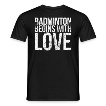 Le badminton commence par l’amour pour le joueur de badminton - T-shirt homme - noir - Devant - AI Model Male 178 light (178cm)