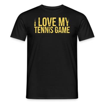 Ich Liebe Mein Tennisspieldesign Für Tennisfans - Männer T-Shirt - Schwarz - Vorne - AI Model Male 178 light (178cm)
