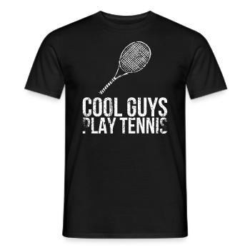 Cool Guys Play Tennis Design For Tennis Fans - Men's T-Shirt - black - Front - AI Model Male 178 light (178cm)