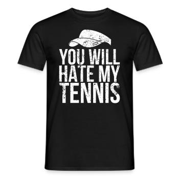 You will become my tennis design for tennis fans - Men's T-Shirt - black - Front - AI Model Male 178 light (178cm)